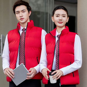 Chaleco de Algodón Cálido para Otoño e Invierno, Hecho a Medida, Color Azul Marino Sólido, Fibra de Poliéster Gruesa, para Uso en Trabajo al Aire Libre para Mujeres - Product Image 4