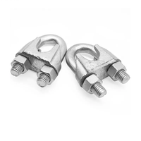 DIN741 Galvanized Malleable Iron Wire Rope Clip, U-Bolt Cable Clamp for Wire Rope Fixing, Rigging Hardware Factory Wholesale