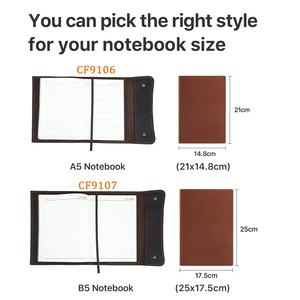 Couverture de carnet A5 en cuir tanné végétal fait main avec rabat, pochette portefeuille personnalisable pour livre - Product Image 4