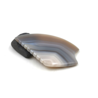 Outil facial Gua Sha en agate grise pour hommes et femmes, grattoir en pierre naturelle pour le soin anti-âge de la peau, lifting du visage