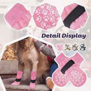 Chaussettes antidérapantes pour chien, protection des pattes contre le froid et le chaud, chaussettes antidérapantes pour animaux de compagnie pour sols durs - Product Image 6