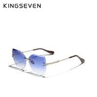 KINGSEVEN 2021-Lunettes de soleil sans monture pour femmes, lunettes de soleil dégradées, mode vintage, styliste, 807