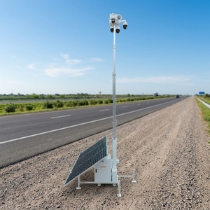 Mobile Solar Powered Surveillance Tower Trailer With Night Vision <strong>Camera</strong> Remote Access Perimeter Protection - Product Image 2