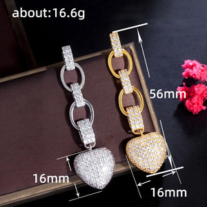 Eleganti Orecchini Pendenti a Cuore per Donne, Orecchini con Pietre Scintillanti, Gioielli da Indossare Quotidianamente, Regalo, Vendita all'Ingrosso - Product Image 5