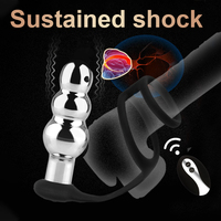 OEM/ODM Herren Analplug Sexspielzeug Vibrierend IPX7 Wasserdicht Edelstahl Gewinde Silikonring Fernbedienung 10 Frequenzen