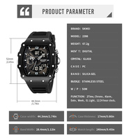 Jam Tangan SKMEI 2398 Terlaris, Merek Terkenal, Jam Tangan SKMEI untuk Pria, Jam Tangan Mewah, Merek Teratas, Grosir Jam Digital