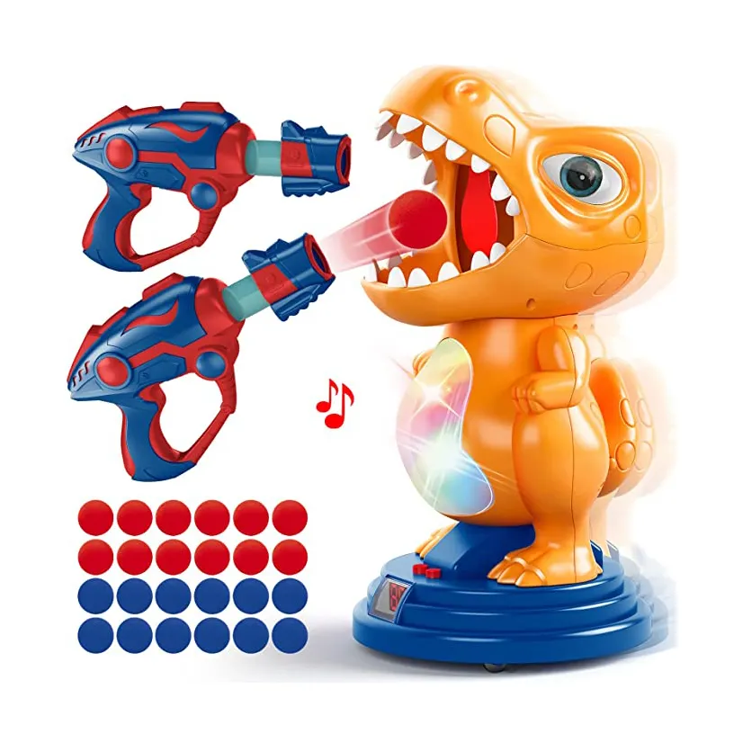 Mainan Menembak Dinosaurus untuk Anak-anak, Permainan Sasaran Tembak Dapat Digerakkan dengan Senapan Angin dan Bola Busa, Mainan Edukasi Anak-anak