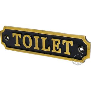 Brass Toilet Sign 6 Inch <b>Rectangular</b> Plaque Home Decor Traditional Handmade Door Wall - Product Image 2