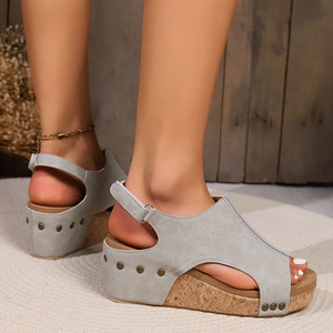 Ladies Women Summer Outdoor Beach Casual <b>Shoes</b> New Design <b>Soft</b> Comfortable Platform Wedge Sandals Jelly Flat Sandals - Product Image 4