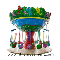 Manèges de chaises volantes en forme de dinosaure, en fibre de verre et acier, pour aire de jeux, jardin d'enfants, parc d'aventure public, parc sportif, extérieur