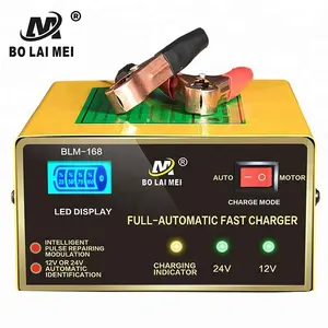 Carregador de bateria automático portátil, reparo inteligente de pulso 12v/24v 15a com bateria solar de chumbo ácido agm