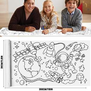 Dipinto bambino lungo personalizzato tela per bambini Graffiti rotolo carta <span class=keywords><strong>da</strong></span> <span class=keywords><strong>colorare</strong></span> scarabocchio bordo scuola materna non sporca parete - Product Image 2