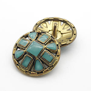 Bottoni Vintage per Cappotti e Giacche, Motivo a Pois, Bottoni in Metallo per Abbigliamento, Ecologici, Placcati Oro, in Lega Decorativa - Product Image 3