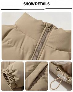 Veste matelassée pour homme, grande taille, épaisse et chaude, avec logo personnalisé, vente chaude - Product Image 3