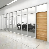 Cloison de séparation modulaire en verre pour bureau, cadre en aluminium, cloison amovible insonorisée, séparateur de pièce