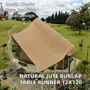 12 Caminos de Mesa de Bambú Tejido Floral Rústico Natural de 120 Pulgadas para Bodas, Hogar y Hoteles - Product Image 2