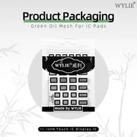 WYLIE Masques de soudure UV en encre verte pour écran tactile IC, pochoirs de rebillage BGA pour puces de cartes tactiles IC d'iPhone 11-16 ProMax en acier
