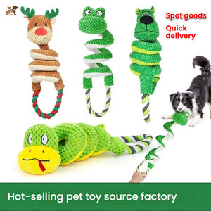 En Çok Satan Peluş Oyuncak Stokta Toptan Karikatür Tarzı Köpek Diş Kaşıyıcı Sesli Stres Giderici İnteraktif Oyuncak - Product Image 1