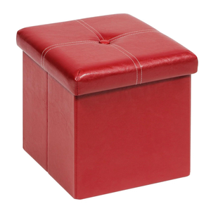 Tabouret et pouf pliants en cuir luxueux et élégant avec rangement pour <span class=keywords><strong>salon</strong></span> de style campagnard - Product Image 1