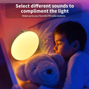 Portable Sunrise Simulator Ambient Sound Machine RGB LED Éclairage FM <span class=keywords><strong>Radio</strong></span> Mood Lighting <span class=keywords><strong>Lampe</strong></span> <span class=keywords><strong>de</strong></span> lecture <span class=keywords><strong>de</strong></span> <span class=keywords><strong>chevet</strong></span> Réveil - Product Image 2