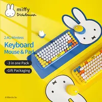Miffy global venda quente três-peça tapete de rato e teclado conjunto mouse e teclado para jogos e mouse mouse e teclado gamer