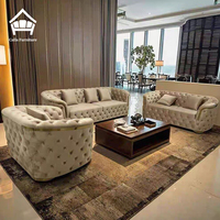 Luxuriöses High-End Samt-Chesterfield-Lounge-Sofa Modernes Neues Design 3-Sitzer Großes Samt-Ecksofa Möbel Luxuriöse Couch