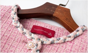 FMY Elegantes und Schlankmachendes Zweiteiler-Set, Langärmliges Rosa Oberteil, Figurbetonter Rock, Professionelles Zweiteiler-Set 68293 - Product Image 6