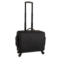 Valise à roulettes professionnelle pour maquilleur(se) et technicien(ne) des ongles, grande capacité, en tissu Oxford, fermeture éclair, style urbain et épuré pour femme