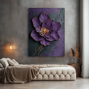 Póster Decorativo Pintado <span class=keywords><strong>a</strong></span> <span class=keywords><strong>Mano</strong></span>, Pintura al Óleo Hecha <span class=keywords><strong>a</strong></span> <span class=keywords><strong>Mano</strong></span>, Lámina <span class=keywords><strong>de</strong></span> Oro sobre Lienzo, Imagen Abstracta con Textura, Arte Mural 3D, Obras <span class=keywords><strong>de</strong></span> Arte, Pinturas - Product Image 2