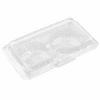 Conteneur en PET transparent de qualité alimentaire |   Système de verrouillage à pression détachable à 2 compartiments |   Emballage transparent pour salade de sushi à emporter