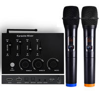 Sistema de Mezcla de Karaoke con Micrófono Inalámbrico UHF Dual, Óptico HD, AUX, para Smart TV, PC, KTV, Amplificador de Canto y Altavoz