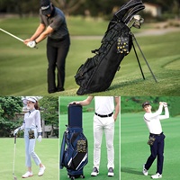 Sac de golf Amrta portable en polyester durable, imprimé sur mesure, multi-poches, avec clip et fermeture éclair, pour tees et balles de golf