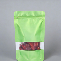 Sachet Doypack en Mylar plastique mat avec fenêtre transparente, étanche et refermable, pour emballage alimentaire de snacks et noix