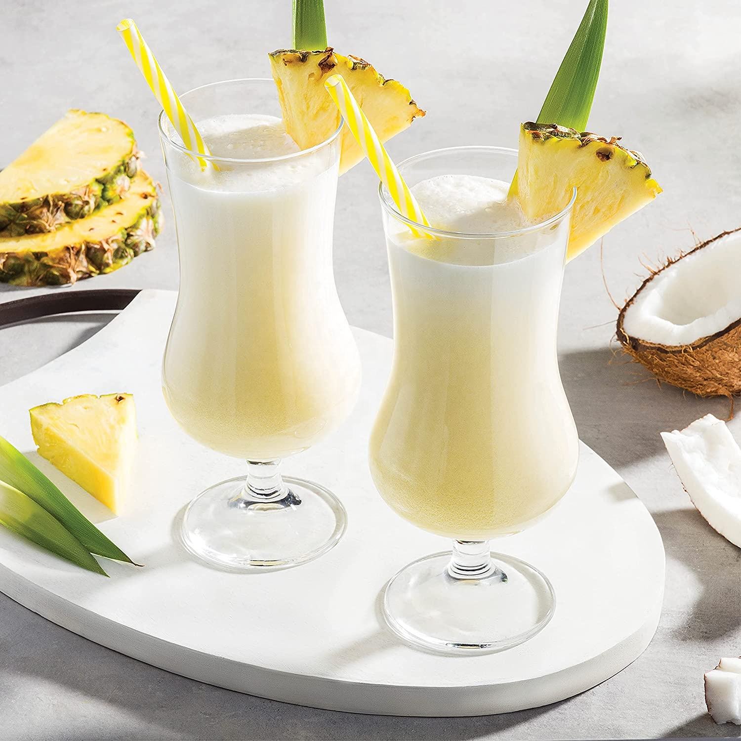 Tall Cocktail Glasses Cheardia 6 Pack Hurricane Glass, 14 Oz Pina Colada Glasses Clear Tulip Drinking Cups For Juices, Cocktails, Full-Bodied Beer, Tropical Drinks, Water, Beverages Sangaria Glasses