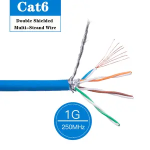 Cat6 (CCA) 1000ft kabel Ethernet besar padat hitam 550MHz 23AWG 4 pasang pasangan terpilin tanpa pelindung (UTP)