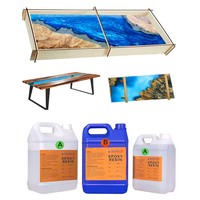 Résine époxy en cristal clair d'usine AB colle résine de coulée profonde résine de table de rivière en bois