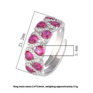 Fashion Jewelry Eco-friendly Copper Blue Spinel & Red Corundum Zircon Vintage Open <b>Adjustable</b> <b>Rings</b> for Statement - Product Image 2