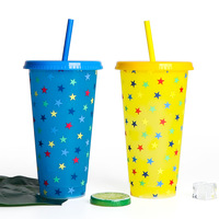 Gobelet en plastique personnalisé avec logo, changeant de couleur à froid, écologique, sensible au changement de couleur, pour la vente en gros