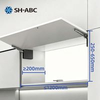 Système de levage d'armoires métalliques réglable SH-ABC, montage sans outil, support de porte à clapet à arrêt libre pour cuisine et chambre, durable