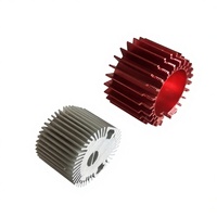 Dissipateur thermique rond personnalisé en aluminium anodisé rouge, or et noir, usinage CNC de précision avec découpe et soudure pour le refroidissement des LED électroniques