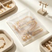 Sac à fermeture éclair en PVC transparent personnalisable pour boucles d'oreilles, colliers, montres - Réutilisable, soudage thermique, impression d'écran, logo personnalisé, cadeau de bijoux