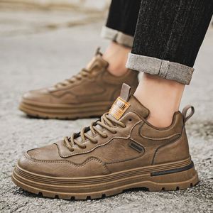 Botas de Trabajo Británicas de Moda para Hombre, Estilo Joker, con Cordones, de Cuero y Algodón, Transpirables, Cómodas para las Cuatro Estaciones - Product Image 4