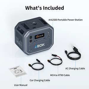 ABOK 2500W 3000W 2160Wh Portable Power Station US EU Warehouse Fast Delivery 2160Wh LiFePO4 Solar Generator MPPT Home <b>Backup</b> - Product Image 6