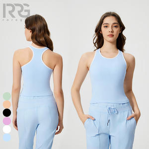 Roregal الربيع والصيف سترة رياضية جديدة مع وسادة الصدر المضادة للصدمات اللياقة البدنية المرأة التخسيس بلا أكمام اليوغا تانك أعلى - Product Image 1