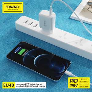 FONENG-Adaptador de cargador USB de viaje inteligente, cargador de pared portátil de 5V y 3A con enchufe europeo para <span class=keywords><strong>iPhone</strong></span> y teléfono móvil tipo c, venta al por mayor - Product Image 5