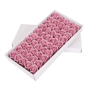 Bain artificiel fleur vraie touche rose fleurs de savon 5cm tête mousse savon roses pour mariage cadeau de fête des mères