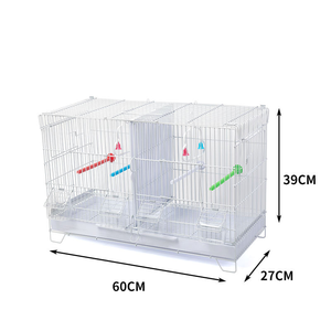 <span class=keywords><strong>Cage</strong></span> à <span class=keywords><strong>oiseaux</strong></span> double <span class=keywords><strong>avec</strong></span> cloison amovible, récipients à nourriture, <span class=keywords><strong>cage</strong></span> d'élevage pour perruches empilable <span class=keywords><strong>avec</strong></span> plateau coulissant pour un nettoyage facile - Product Image 4
