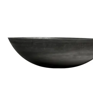 Wok punho de madeira chinês de 34 cm, aço carbono, restaurante, cozinha, wok