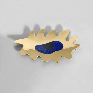 Irresistable Handmade <b>Metal</b> <b>Bowl</b> With Blue Stone Inlay Gold Finish Polished Modern Design For Gifting - Product Image 1