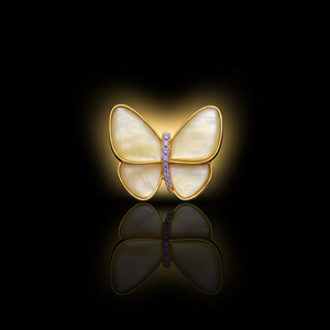 Broches Papillon de Luxe Plaqué Or avec Coquillages Naturels et Zircons pour Décoration de Robe Féminine - Product Image 5